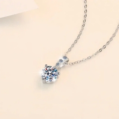 Dây Chuyền ESME ES174AS Kim Cương Đá Moissanite Bạc 925 Xi Kim 5 lớp