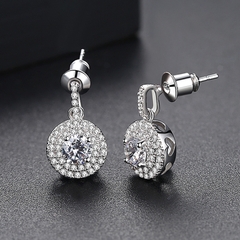 Bộ trang sức nữ dây chuyền và bông tai đính đá  sang trọng