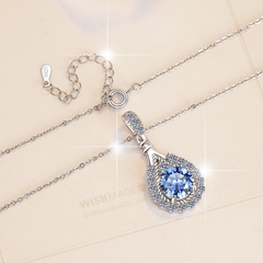 Dây Chuyền ESME ESHK026B Kim Cương Đá Moissanite Bạc 925 Xi Kim 5 lớp