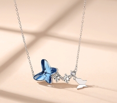 Dây Chuyền Cao Cấp ESME ES037 Bạc 925 kết hợp đá Swarovski (Xanh)