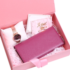 Combo Đồng Hồ Nữ  JA-1283D Julius Hàn Quốc Dây Thép + ESME ES119