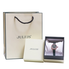 Đồng Hồ Nữ JA-1397D Julius Hàn Quốc Dây Da (Xanh)