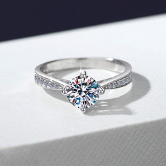 Nhẫn ESME ES290AS Kim Cương Đá Moissanite Bạc 925 Xi Kim 5 lớp (2 MẪU)