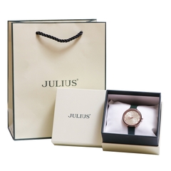 Đồng Hồ Nữ JA-1400C Julius Hàn Quốc Dây Da (Xanh Rêu)