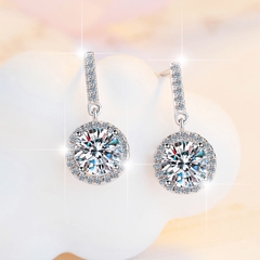 Bông Tai ESME ES293 Kim Cương Đá Moissanite Bạc 925 Xi Kim 5 lớp (2 MẪU)