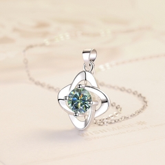 Dây Chuyền ESME ES170 Kim Cương Đá Moissanite Bạc 925 Xi Kim 5 lớp (3 Màu)