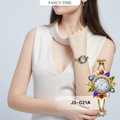 Đồng Hồ Nữ JS-021 Julius Star Mặt Hoa Đính Đá swarovski (2 Màu)