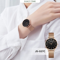 Đồng Hồ Nữ JS-027C Julius Star Kính Sapphire Hàn Quốc (Đồng Mặt Đen)
