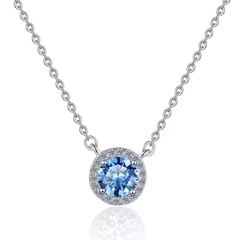Dây Chuyền ESME ESHK003B Kim Cương Đá Moissanite Bạc 925 Xi Kim 5 lớp