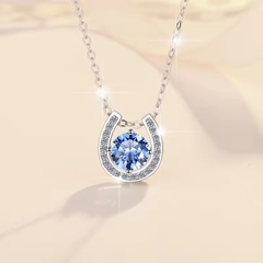 Dây Chuyền ESME ESHK053B Kim Cương Đá Moissanite Bạc 925 Xi Kim 5 lớp