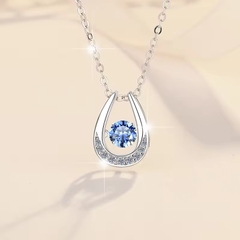 Dây Chuyền ESME ESHK049B Kim Cương Đá Moissanite Bạc 925 Xi Kim 5 lớp