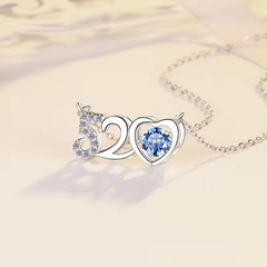 Dây Chuyền ESME ESHK040B Kim Cương Đá Moissanite Bạc 925 Xi Kim 5 lớp