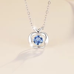 Dây Chuyền ESME ESHK043B Kim Cương Đá Moissanite Bạc 925 Xi Kim 5 lớp