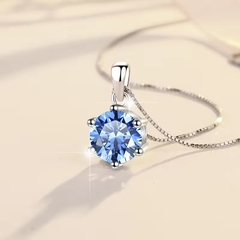 Dây Chuyền ESME ESHK046B Kim Cương Đá Moissanite Bạc 925 Xi Kim 5 lớp