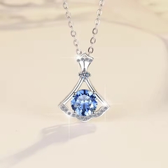Dây Chuyền ESME ESHK037B Kim Cương Đá Moissanite Bạc 925 Xi Kim 5 lớp