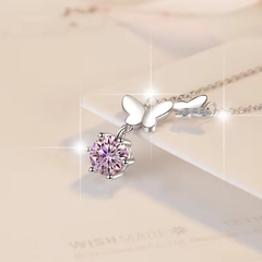 Dây Chuyền ESME ESHK079B Kim Cương Đá Moissanite Bạc 925 Xi Kim 5 lớp