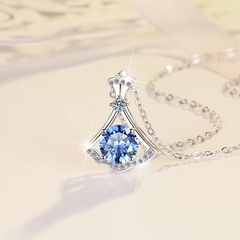 Dây Chuyền ESME ESHK037B Kim Cương Đá Moissanite Bạc 925 Xi Kim 5 lớp