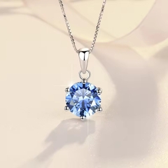 Dây Chuyền ESME ESHK046B Kim Cương Đá Moissanite Bạc 925 Xi Kim 5 lớp