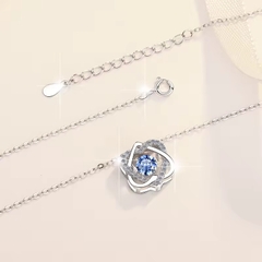 Dây Chuyền ESME ESHK047B Kim Cương Đá Moissanite Bạc 925 Xi Kim 5 lớp