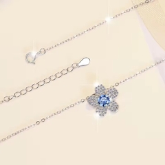 Dây Chuyền ESME ESHK038B Kim Cương Đá Moissanite Bạc 925 Xi Kim 5 lớp