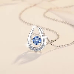 Dây Chuyền ESME ESHK049B Kim Cương Đá Moissanite Bạc 925 Xi Kim 5 lớp