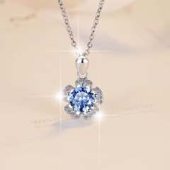 Dây Chuyền ESME ESHK076B Kim Cương Đá Moissanite Bạc 925 Xi Kim 5 lớp