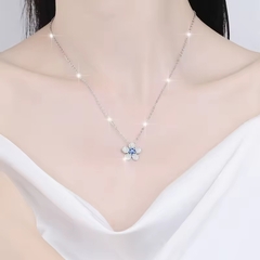Dây Chuyền ESME ESHK038B Kim Cương Đá Moissanite Bạc 925 Xi Kim 5 lớp