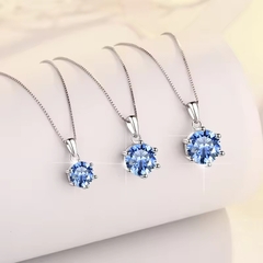 Dây Chuyền ESME ESHK046B Kim Cương Đá Moissanite Bạc 925 Xi Kim 5 lớp