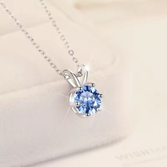 Dây Chuyền ESME ESHK010B Kim Cương Đá Moissanite Bạc 925 Xi Kim 5 lớp