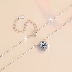 Dây Chuyền ESME ESHK003B Kim Cương Đá Moissanite Bạc 925 Xi Kim 5 lớp