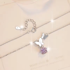 Dây Chuyền ESME ESHK079B Kim Cương Đá Moissanite Bạc 925 Xi Kim 5 lớp