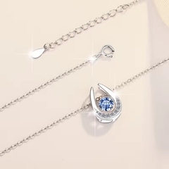 Dây Chuyền ESME ESHK049B Kim Cương Đá Moissanite Bạc 925 Xi Kim 5 lớp