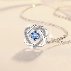 Dây Chuyền ESME ESHK047B Kim Cương Đá Moissanite Bạc 925 Xi Kim 5 lớp
