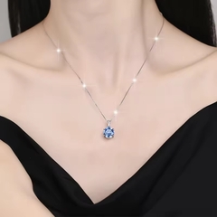 Dây Chuyền ESME ESHK046B Kim Cương Đá Moissanite Bạc 925 Xi Kim 5 lớp