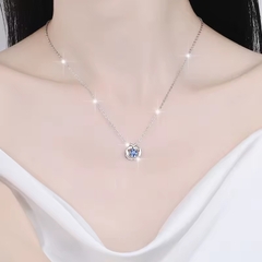 Dây Chuyền ESME ESHK043B Kim Cương Đá Moissanite Bạc 925 Xi Kim 5 lớp