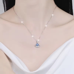 Dây Chuyền ESME ESHK037B Kim Cương Đá Moissanite Bạc 925 Xi Kim 5 lớp