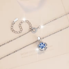 Dây Chuyền ESME ESHK076B Kim Cương Đá Moissanite Bạc 925 Xi Kim 5 lớp