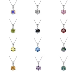 Dây Chuyền ESME ESHK046B Kim Cương Đá Moissanite Bạc 925 Xi Kim 5 lớp