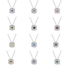 Dây Chuyền ESME ESHK047B Kim Cương Đá Moissanite Bạc 925 Xi Kim 5 lớp