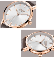 Đồng Hồ Nữ JA-1200LA Julius Hàn Quốc Dây Da (Xám)