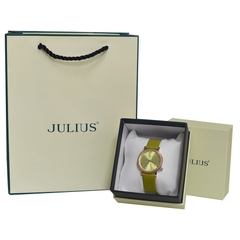 Đồng Hồ Nữ JA-1339B Julius Hàn Quốc Dây Da (Xanh)