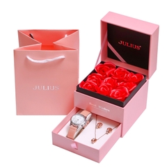 Combo Đồng Hồ Nữ JA-844A Julius Hàn Quốc + Nữ Trang ESME ES096
