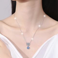 Dây Chuyền ESME ESHK034B Kim Cương Đá Moissanite Bạc 925 Xi Kim 5 lớp