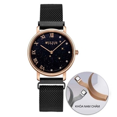 Đồng Hồ Nữ JS-037 Kính Sapphire Dây Nam Châm Hàn Quốc (3 Màu)