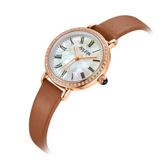 Đồng Hồ Nữ JA-1397B Julius Hàn Quốc Dây Da (Nâu)
