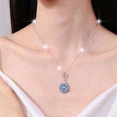 Dây Chuyền ESME ESHK026B Kim Cương Đá Moissanite Bạc 925 Xi Kim 5 lớp