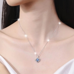 Dây Chuyền ESME ESHK024B Kim Cương Đá Moissanite Bạc 925 Xi Kim 5 lớp