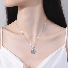 Dây Chuyền ESME ESHK028B Kim Cương Đá Moissanite Bạc 925 Xi Kim 5 lớp