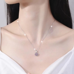 Dây Chuyền ESME ESHK063B Kim Cương Đá Moissanite Bạc 925 Xi Kim 5 lớp