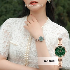 Đồng Hồ Nữ JA-1278C Julius Hàn Quốc Dây Thép (Xanh)